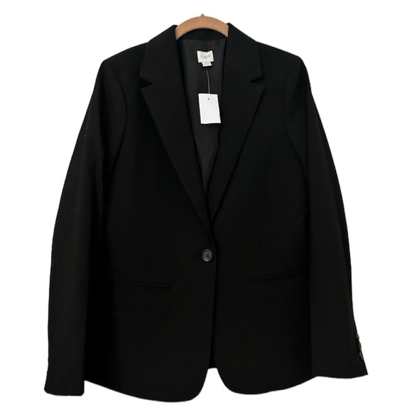 J. Crew One Button Blazer Black New Womens 6 Black Academia Career - Picture 4 of 10
